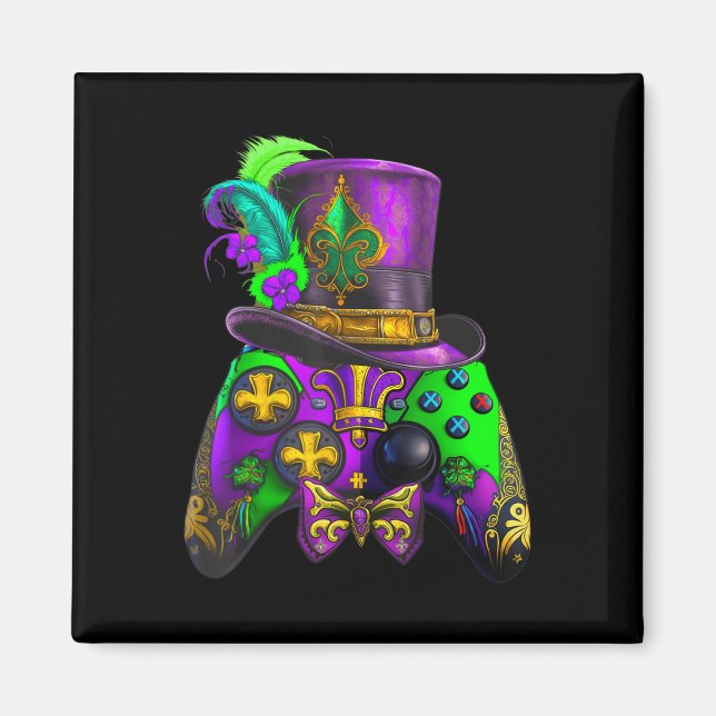 Mardi Gras Video Game Controller E Sport für Kinde Magnet (Vorne)