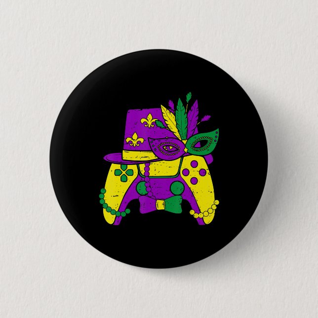 Mardi Gras Video Game Controller Jester Hat Costum Button (Vorderseite)