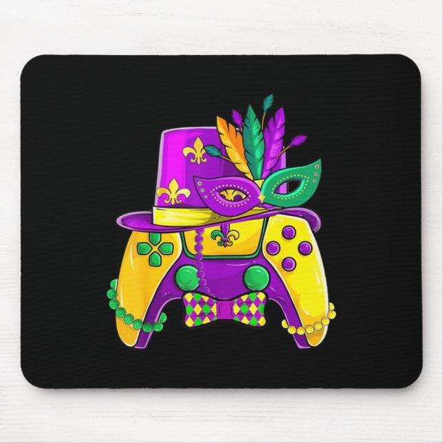 Mardi Gras Video Game Controller Jester Hat Costum Mousepad (Vorne)