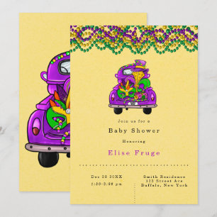 Mardi Gras Vintag Truck Baby Dusche Einladung