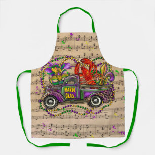 Mardi Gras Vintag Truck Krakische Lilie Schürze