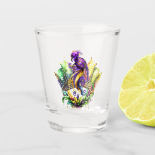 Mardi Gras - Vogel und Krone Schnapsglas