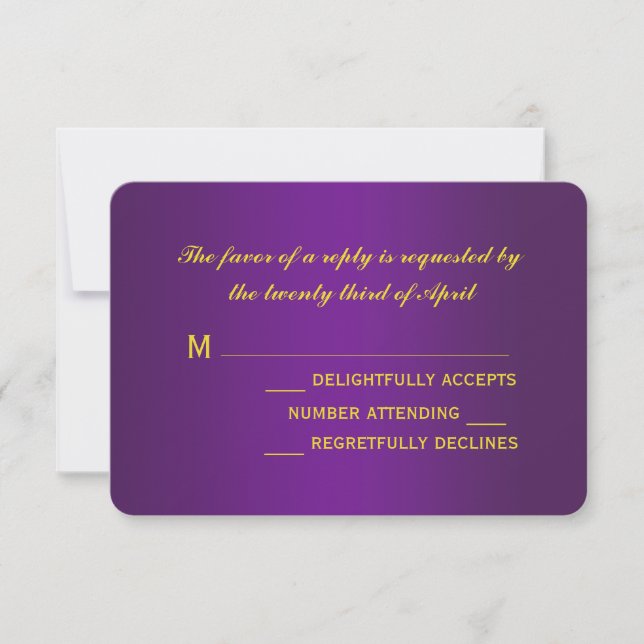 Mardi Gras Wedding RSVP Cards Karte (Vorderseite)