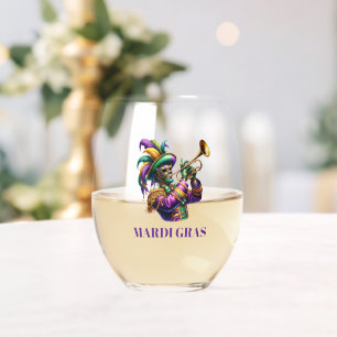 Mardi Gras Weinglas Ohne Stiel