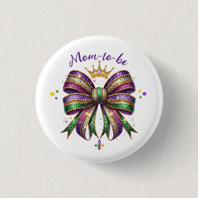 Mardi Gras werdende Mutter Button (Vorderseite)