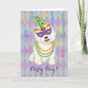 Mardi Gras Westie Karte