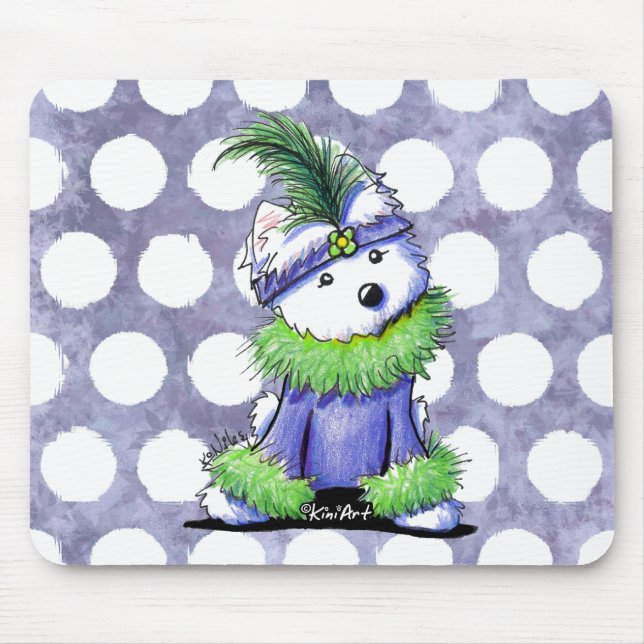 Mardi Gras Westie Mousepad (Vorne)