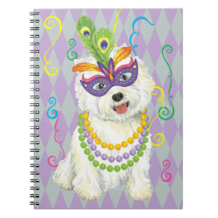 Mardi Gras Westie Notizblock
