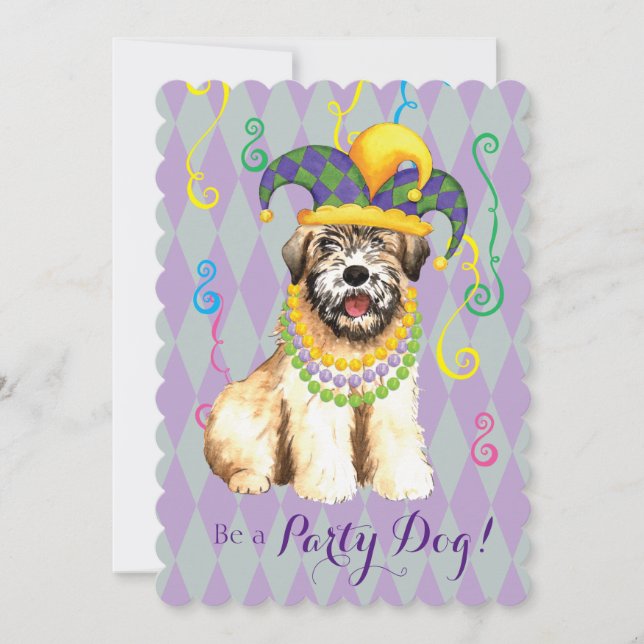 Mardi Gras Wheaten Einladung (Vorderseite)