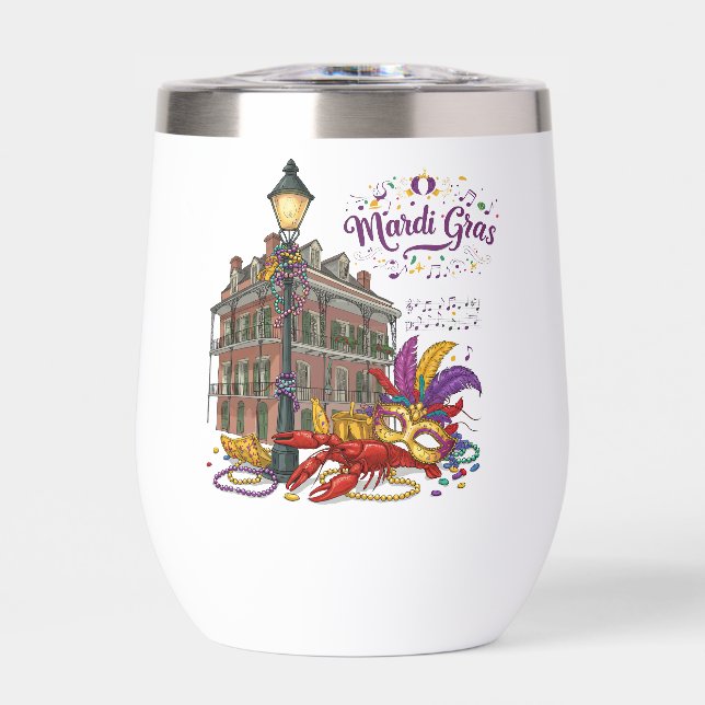 Mardi Gras Wine Tumbler (Vorderseite)