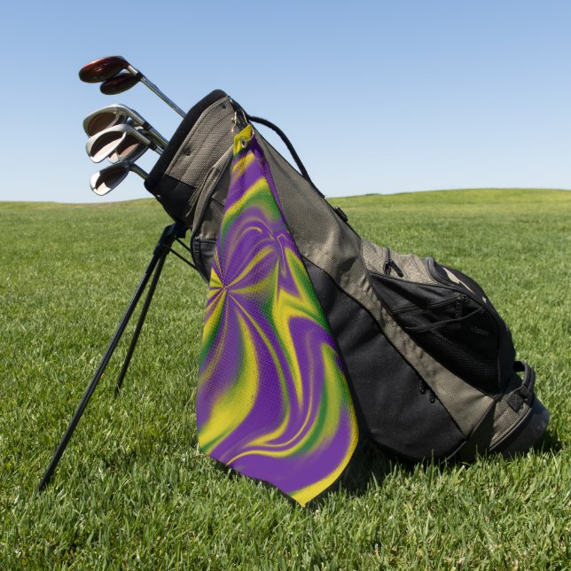 Mardi Gras Wirbel Golfhandtuch (Gras)