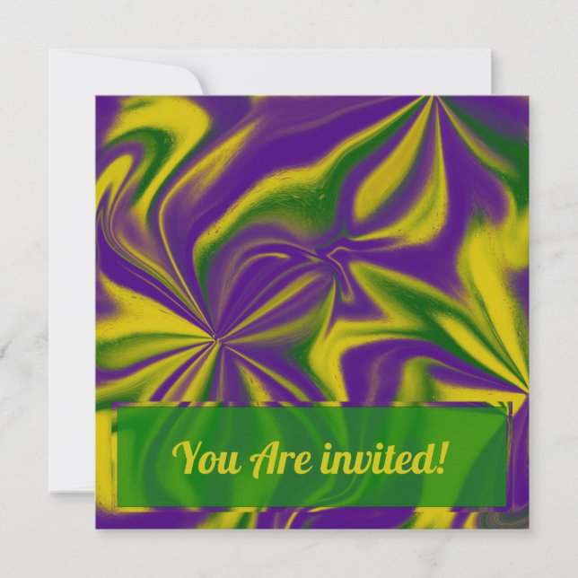 Mardi Gras Wirbel Mitteilungskarte (Vorderseite)