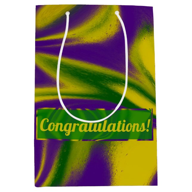 Mardi Gras Wirbel Mittlere Geschenktüte (Vorderseite)