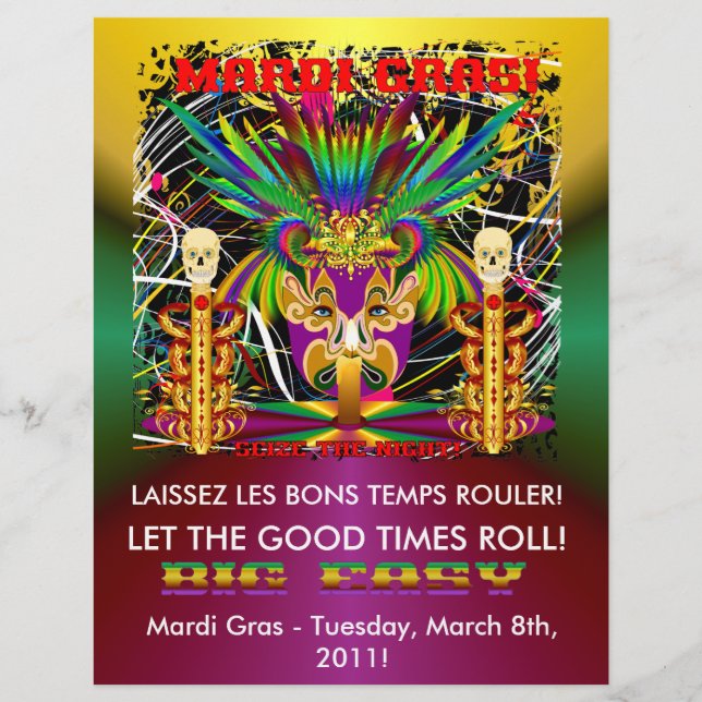 Mardi Gras Witch Doctor-Skull V-3-T Flyer (Vorne)