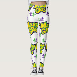 Mardi Gras Words Leggings