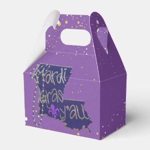 Mardi Gras Y’all Louisiana Staat Beads Glitzer Geschenkschachtel
