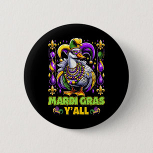 Mardi Gras Y'all Enten Fleur-de-lis Umzug Karneval Button