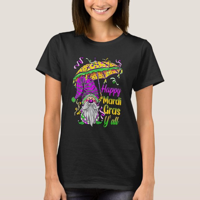Mardi Gras Yall Gnomes Costume Carnaval Party Tee (Vorderseite)