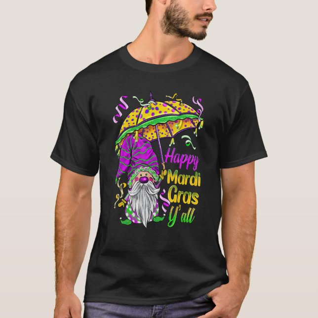 Mardi Gras Yall Gnomes Costume Carnaval Party Tee (Vorderseite)