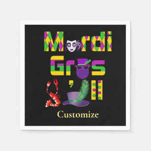 Mardi Gras Y'all Thunder_Cove Serviette