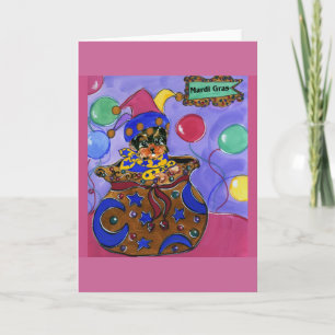 Mardi Gras Yorkie Poo Karte