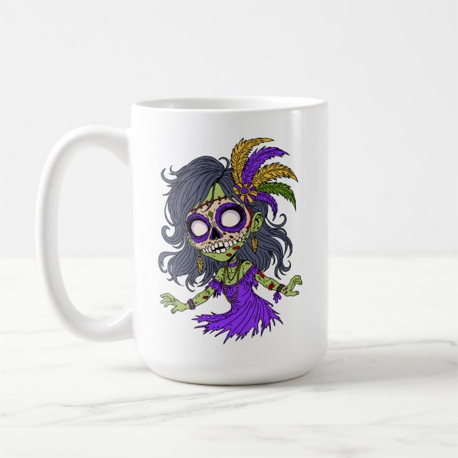 Mardi Gras Zombie Kaffeetasse (Links)