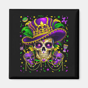 Mardi Gras Zucker-Schädel-Frauen-Karneval New Orle Magnet