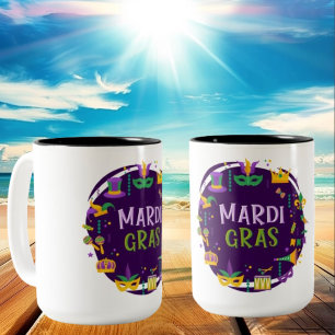 Mardi Gras Zwei-Tone-Kaffee-Tasse Zweifarbige Tasse