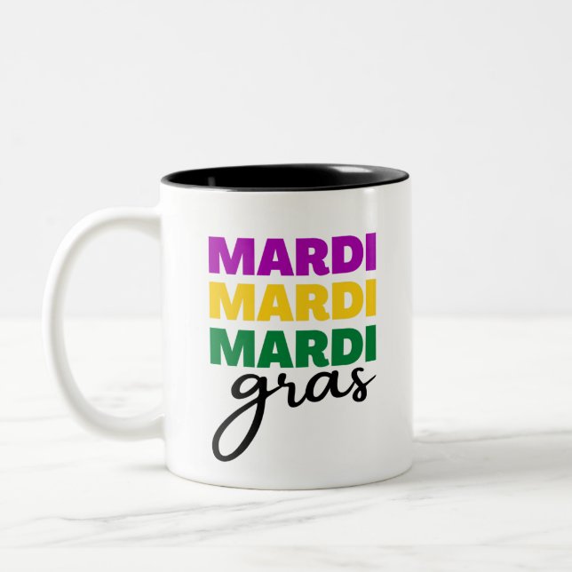 Mardi Gras Zweifarbige Tasse (Links)