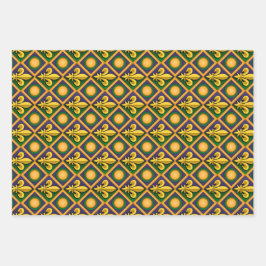 Mardi-Grasmuster mit goldenem Fleur-de-lis Geschenkpapier Set