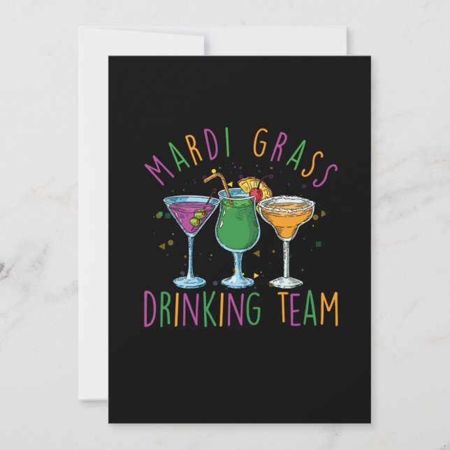 Mardi Grass Drinking Team Street Party Geschenk Einladung (Vorderseite)
