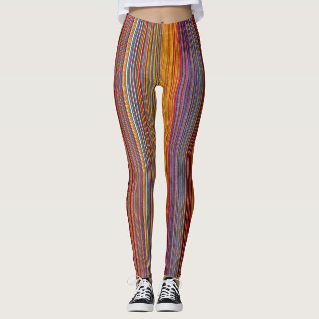 Mardi Grass Striped Leggings (Vorderseite)