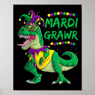 Mardi Grawr Dino Jester Outfit Poster