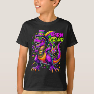 Mardi Grawr Rex Dino Kleinkind T-Shirt