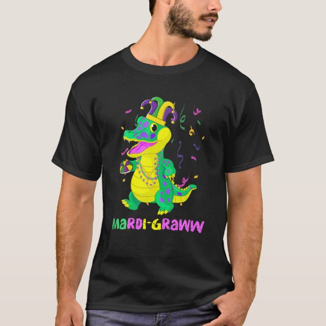 Mardi Grawr Rex mit King Cake für Männer, Frauen,  T-Shirt (Vorderseite)