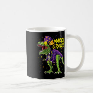 Mardi Grawr T-rex Dinosaur Dino Mardi Gras Kids Bo Kaffeetasse
