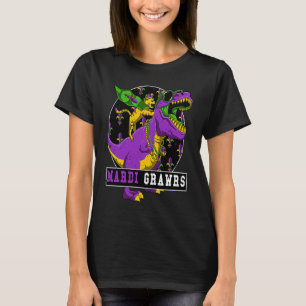 Mardi Grawrs Mardi Gras Narr Katze Reitender Dinos T-Shirt