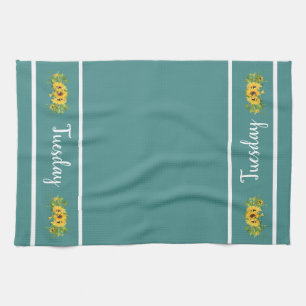 Mardi Jour de la semaine Tournesol Serviette de cu