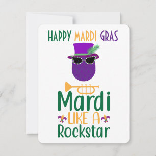 Mardi Like A Rockstar Mardi Gras Karte