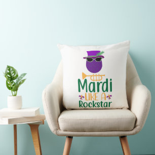 Mardi Like A Rockstar-Typografie-Wurfkissen Kissen