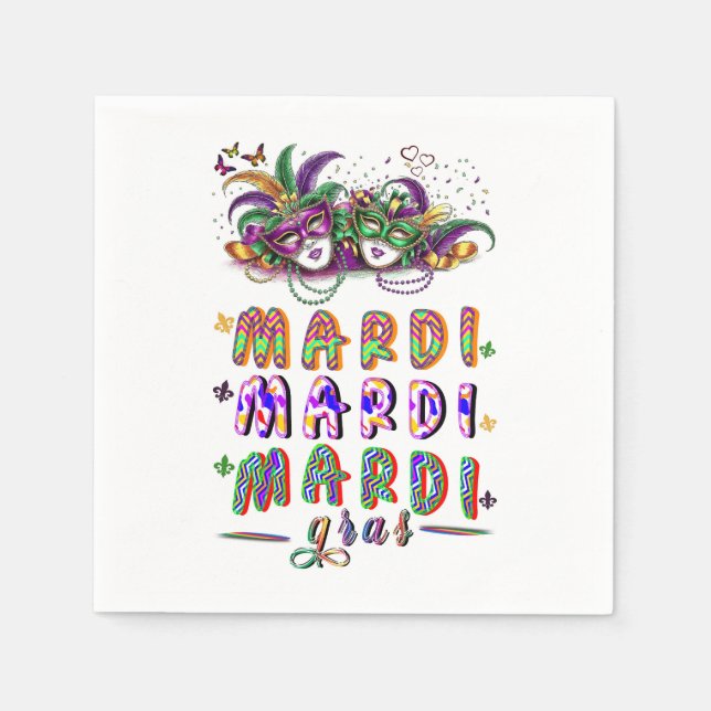 Mardi Mardi Mardi Gras Serviette (Vorderseite)