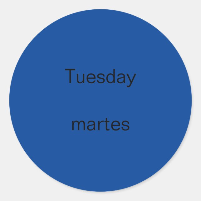 Mardi Marque Stickers Anglais à Espagnol (Devant)