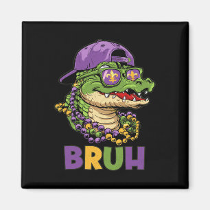 Mardigator Alligator Bruh Mardi Gras Costume Teens Magnet