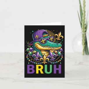 Mardigator Alligator Bruh Shirt Mardi Gras Costume Karte