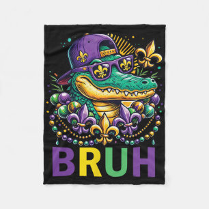 Mardigator Alligator Bruh-Shirt Mardi-Gras-Kostüm Fleecedecke