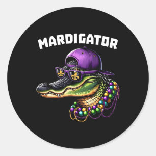 Mardigator Funny Mardi Gras Kostüme Männer Frauen Runder Aufkleber