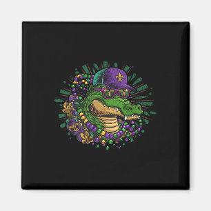 Mardigator Mardi Gras Alligator Kostüm Frauen Männ Magnet