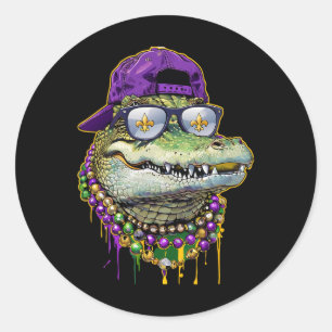 Mardigator Mardi Gras Alligator Kostüme Männer Fra Runder Aufkleber