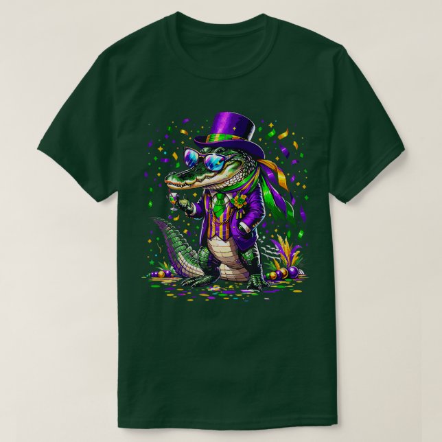 Mardigator Mardi Gras Alligator Kostüme Männer Fra T-Shirt (Design vorne)
