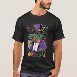 Mardigator Mardi Gras Alligator Kostüme Männer Fra T-Shirt